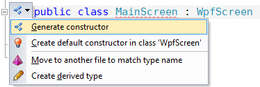 Generate Main Screen Ctor
